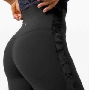 lululemon Womens Align Super High-Rise Leggings Velvet Striped, Black, Size 6